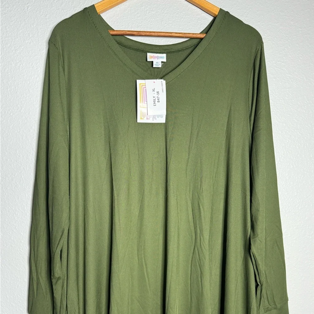 NWT XL Swing dress, Solid green. LuLaRoe Emily - Picture 2 of 4